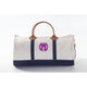 Personalized Navy Trimmed Round Duffle Image 3 of 4
